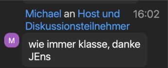 Chat-Stimme: wie immer klasse
