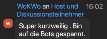 Chat-Stimme: Super kurzweilig